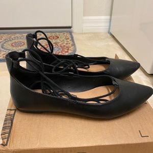 Strappy Black Flats